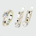 Срібний набір з золотими пластинами