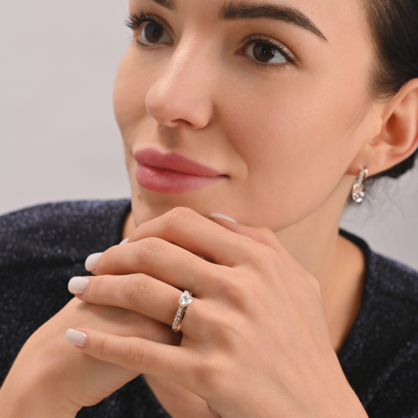 Срібний набір з золотими пластинами