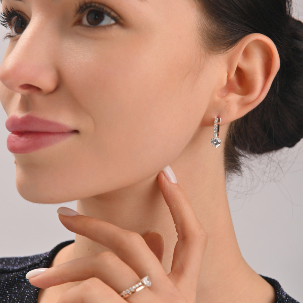 Срібний набір з золотими пластинами