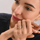 Серебряное кольцо с золотыми вставками