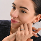 Срібний набір з золотими пластинами