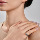 Срібна каблучка з золотими вставками "Я тебе кохаю"