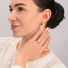 Срібний набір з золотими пластинами