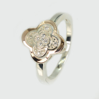 Срібна каблучка з золотими вставками