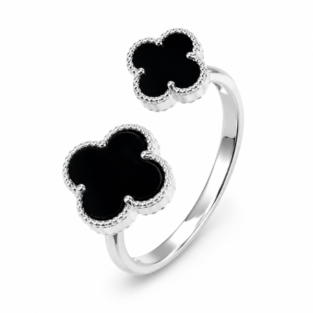 Серебряное кольцо "Два клевера"