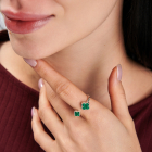 Срібна каблучка "Дві конюшини"