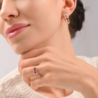 Срібний набір з золотими пластинами "MOM"