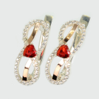 Срібні сережки з золотими пластинами "MOM"