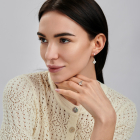 Серебряное кольцо с золотыми вставками