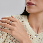 Серебряное кольцо с золотыми вставками