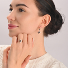 Срібний набір з золотими пластинами