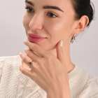 Срібний набір з золотими пластинами