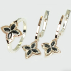 Срібний набір з золотими пластинами