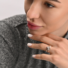 Серебряное кольцо с золотыми вставками