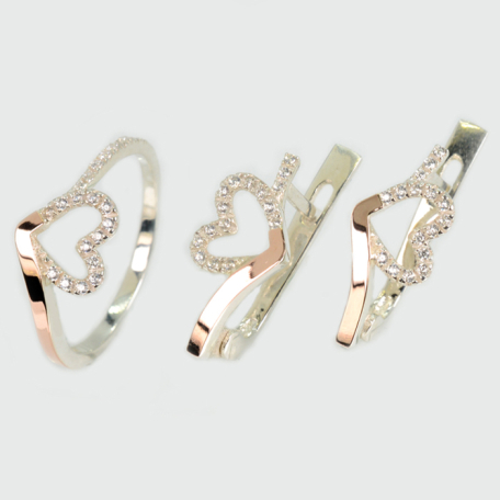 Серебряный набор с золотими пластинами