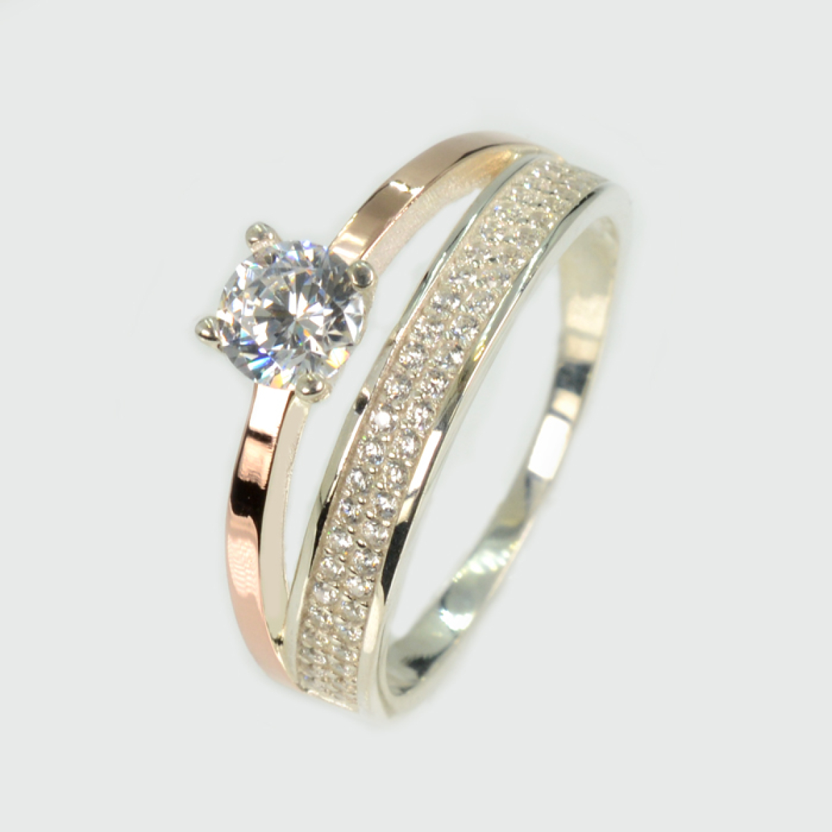 Срібна каблучка з золотою пластиною