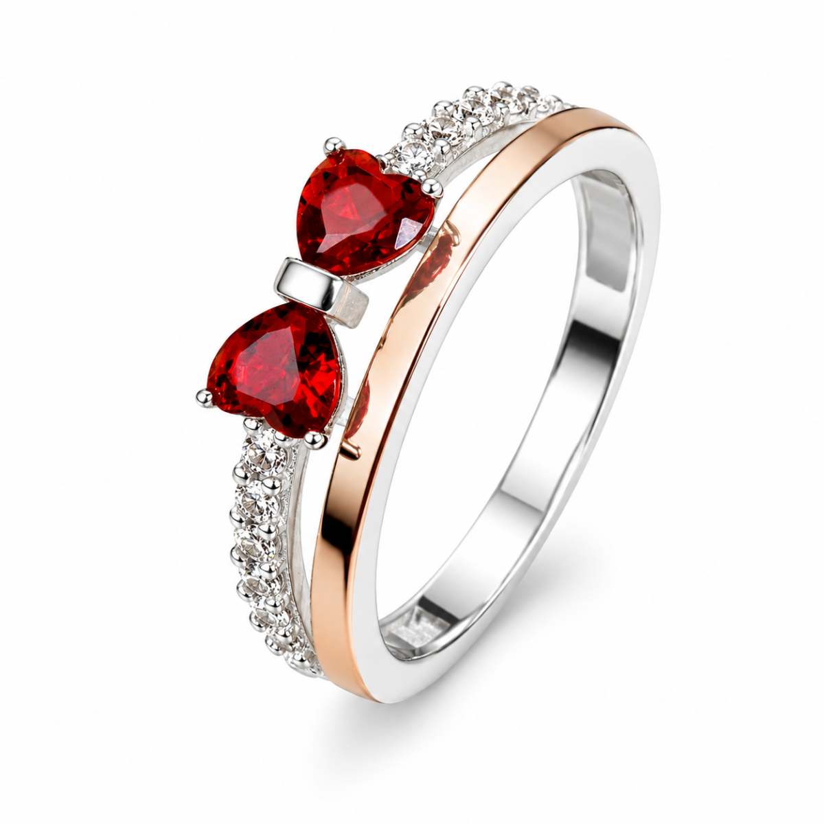 Серебряное кольцо с золотой пластиной