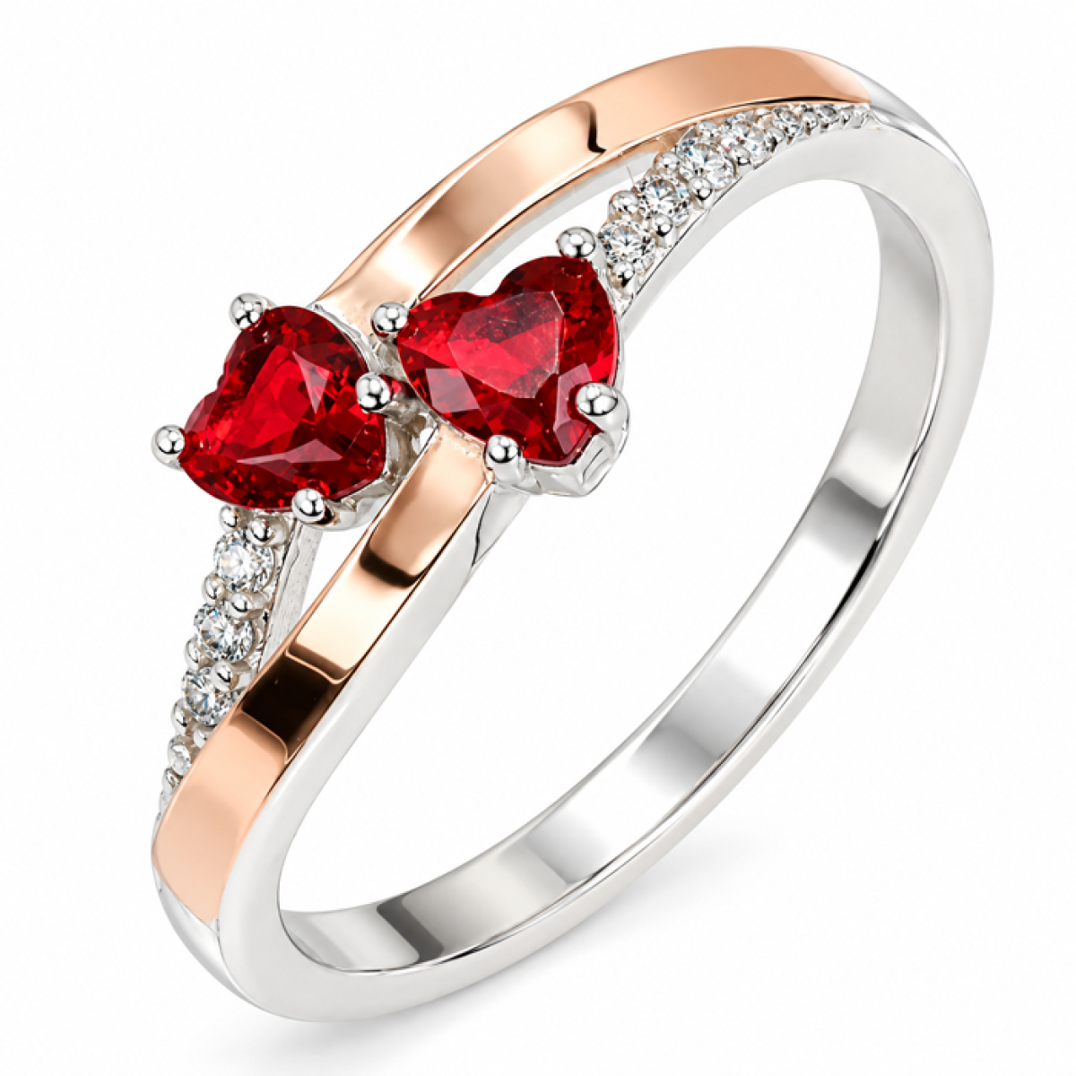 Серебряное кольцо с золотой пластиной
