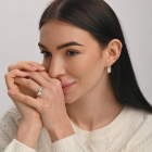 Срібний набір з золотими пластинами