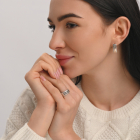 Срібний набір з золотими пластинами