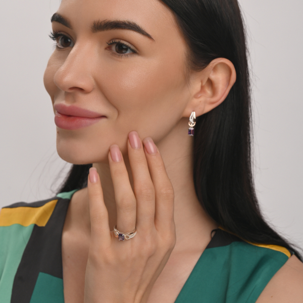 Серебряный набор с золотыми пластинами