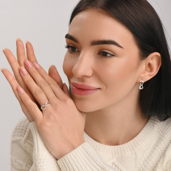 Серебряный набор с золотыми пластинами