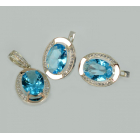 Срібний набір сережки і підвіс