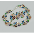 Срібний комплект прикрас( Браслет, сережки та каблучка)