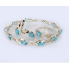 Срібний комплект прикрас( Браслет, сережки та каблучка)