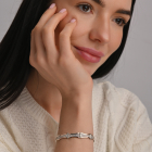 Серебряный браслет  с золотыми напайками
