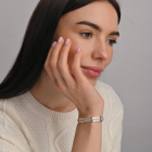 Серебряный браслет с золотыми накладками
