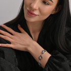 Срібний браслет з золотом