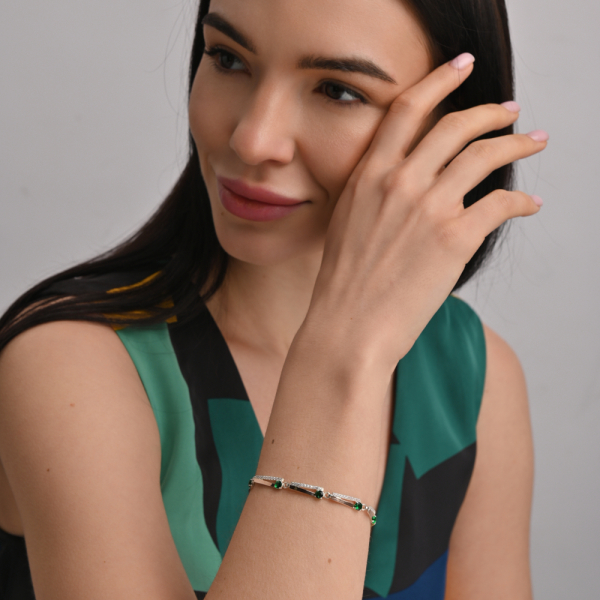 Браслет из серебра с золотом