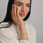Срібний браслет з напайками із золота