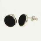 Срібні сережки з оніксом