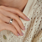 Обручальное кольцо из серебра и золота