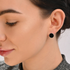 Срібні сережки з оніксом