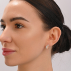 Сережки-гвоздики із срібла з золотими вставками