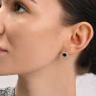 Срібні пусети з оніксом