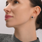 Срібні пусети з оніксом