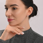 Сережки-вкрутки срібні з золотими пластинами