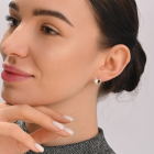 Сережки-вкрутки срібні з золотими пластинами