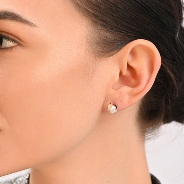 Сережки гвоздики з жемчугом