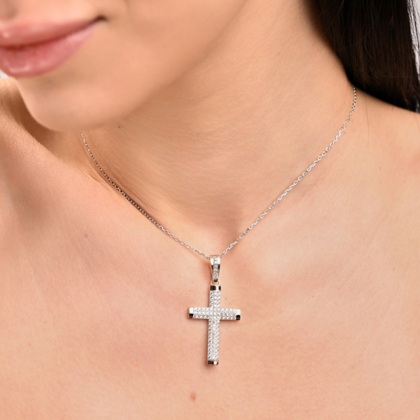 Срібний хрестик з золотими пластинами