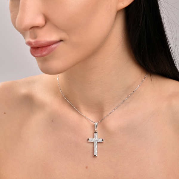 Срібний хрестик з золотими пластинами