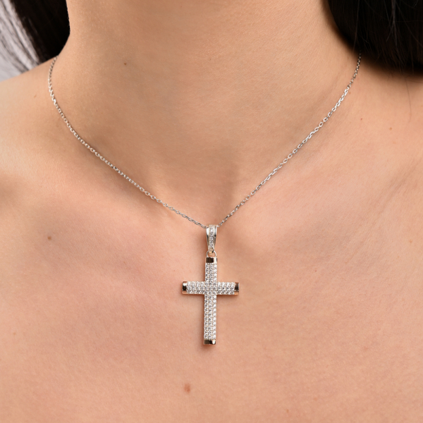 Срібний хрестик з золотими пластинами