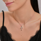 Срібний хрестик з золотом