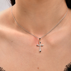 Срібний хрестик з золотом