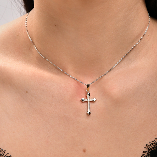 Срібний хрестик з золотом
