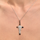 Мужской крест серебро с золотом